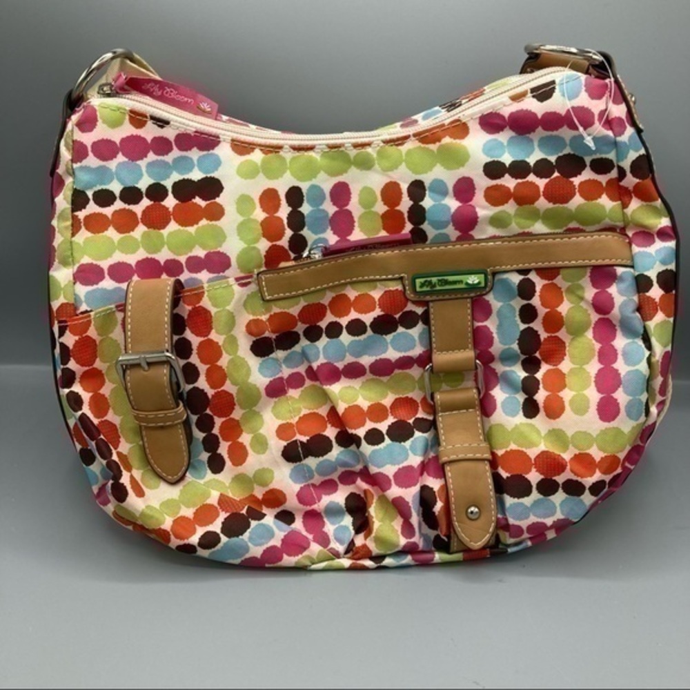 ✨ NWT Lilly Bloom polka dot shoulder hobo bag 💼 purse